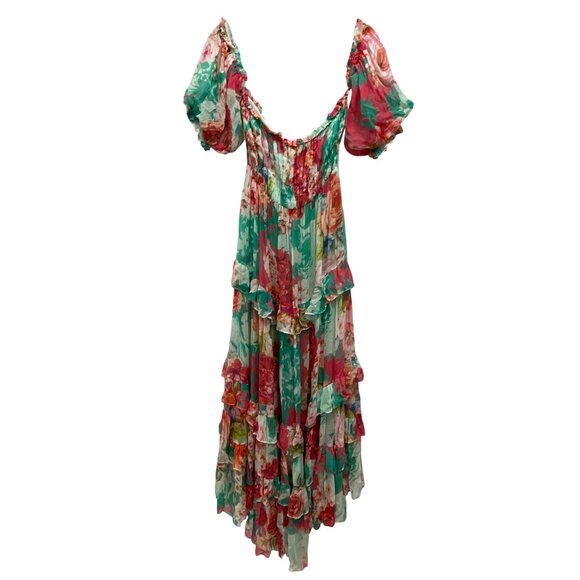 Rococo Sand $565 Floral Off-Shoulder Maxi Dress Medium NWT - Picture 6 of 9